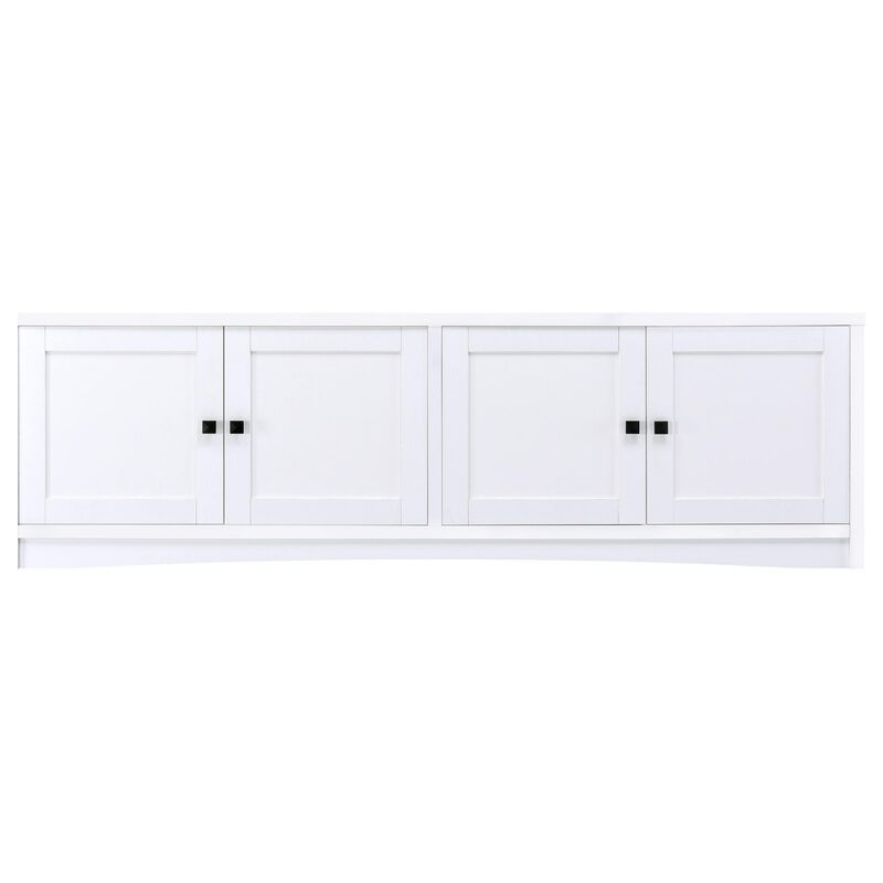 Donna 3pc TV Stand Wall Unit with 2 Media Towers, White, 78 Inch - Benzara