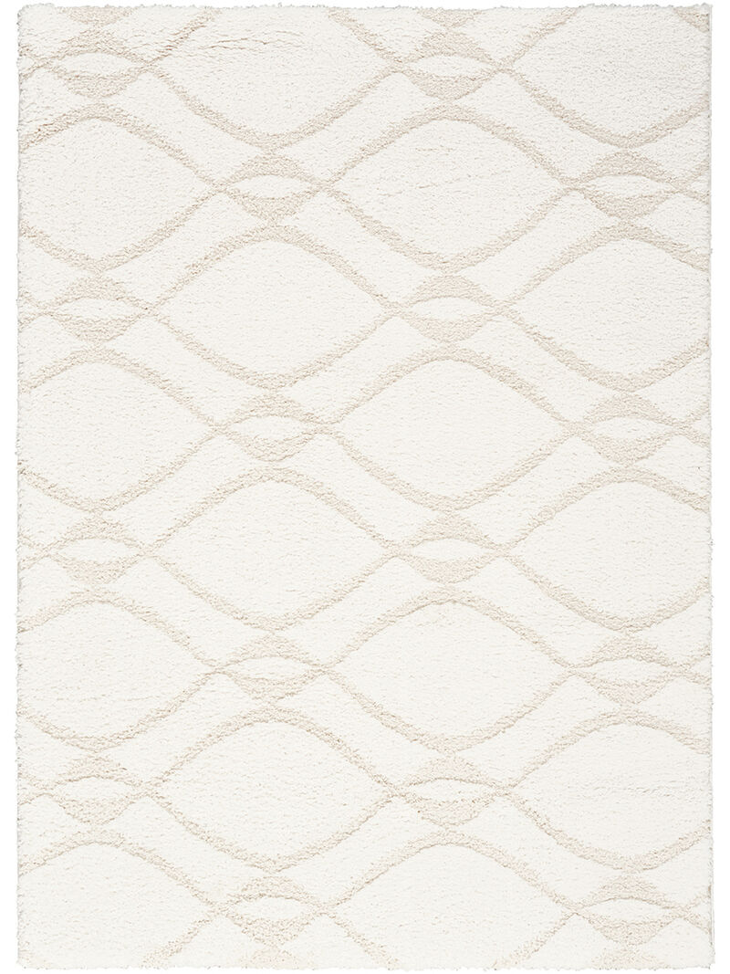 Modern Shag MMD03 Ivory/Beige 5'3" x 7' Rug