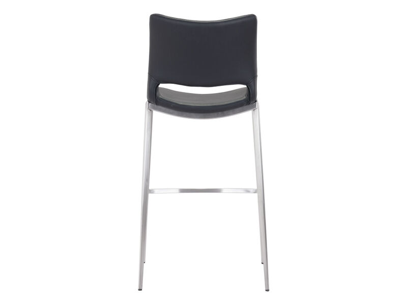 Ace Barstool (Set of 2) Black & Silver