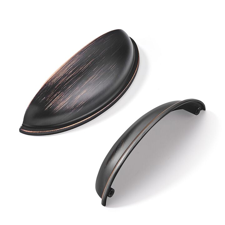 khtumeware 10 Pack 3-3/4"" Drawer Pulls Oil Rubbed Bronze Cabinet Cup Pulls Kitchen Hardware Cabinet Handles Drawer Handles Knob
