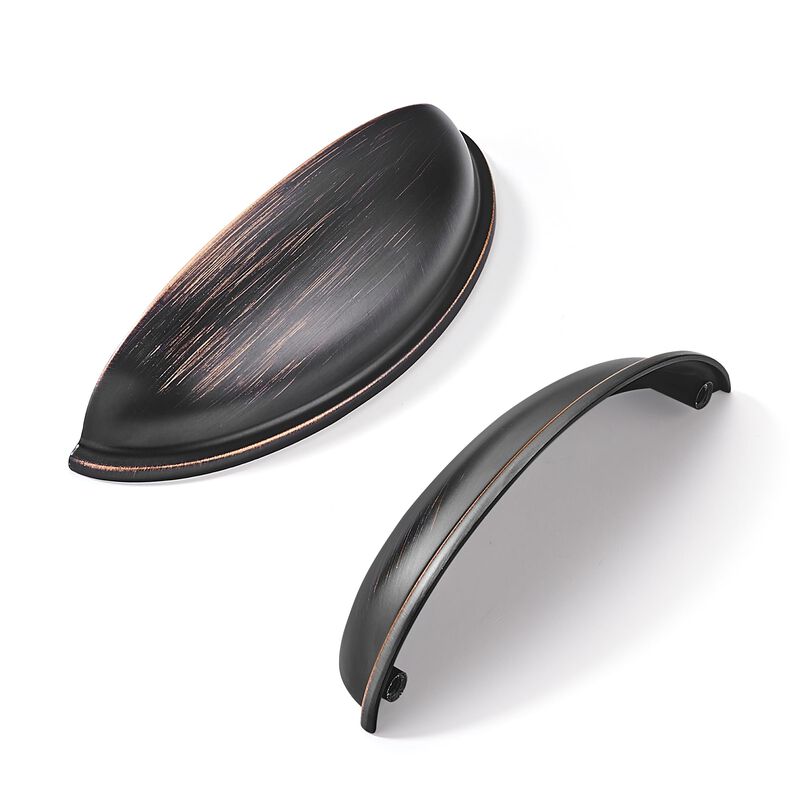 khtumeware 10 Pack 3-3/4"" Drawer Pulls Oil Rubbed Bronze Cabinet Cup Pulls Kitchen Hardware Cabinet Handles Drawer Handles Knob