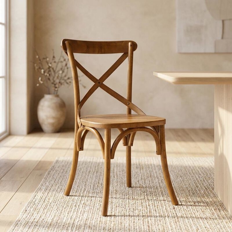 Solid Wood Dining Side Chair with Cushioned Seat for Dining Room, White image number 5