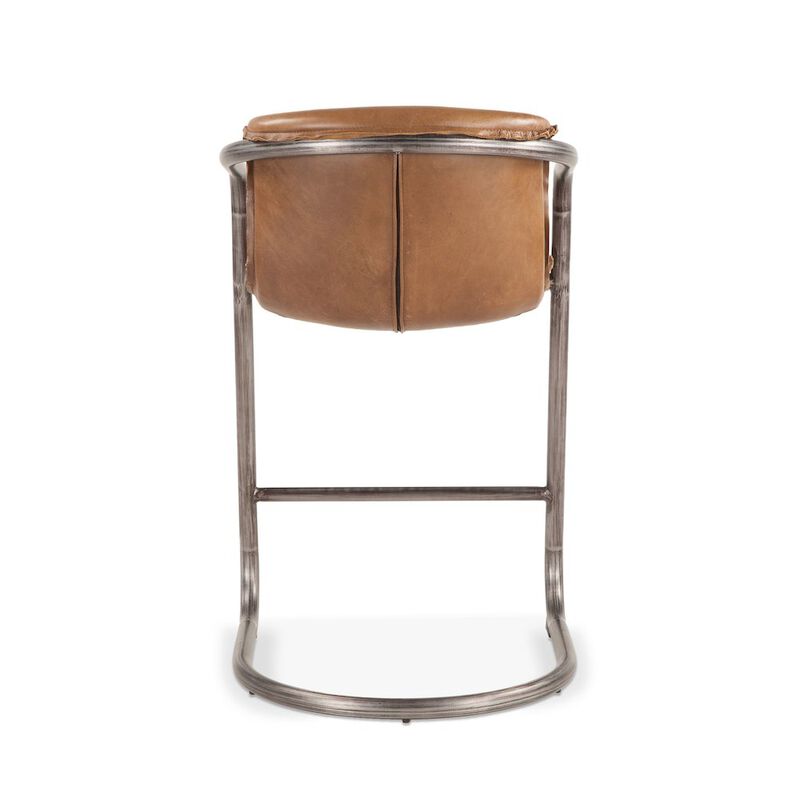 World Interiors Chiavari Leather Counter Chair in Chestnut