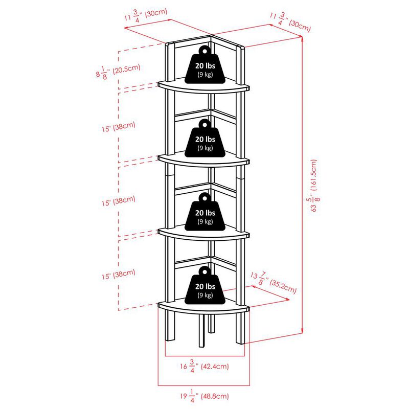 Aiden Corner Baker's Rack, Coffee