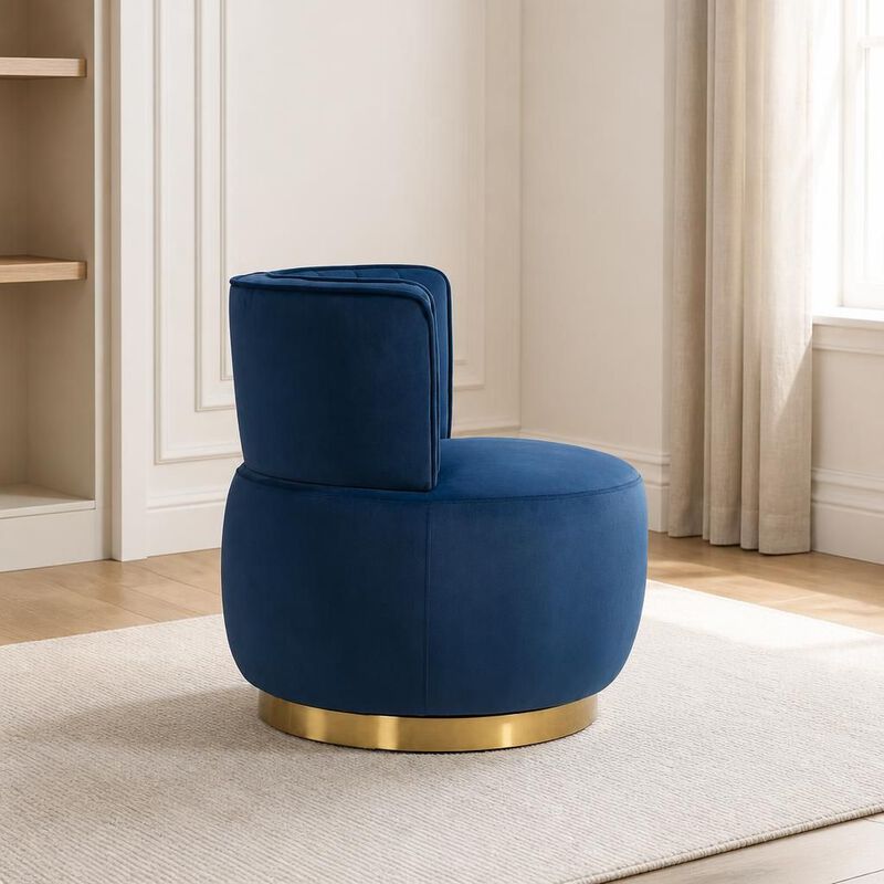 GOODSILO 360 Degree Swivel Barrel Accent Chair, Upholstered Round Armchair for Living Room, Bedroom, Office, Nursery, Lounge, Waiting Rooms image number 2