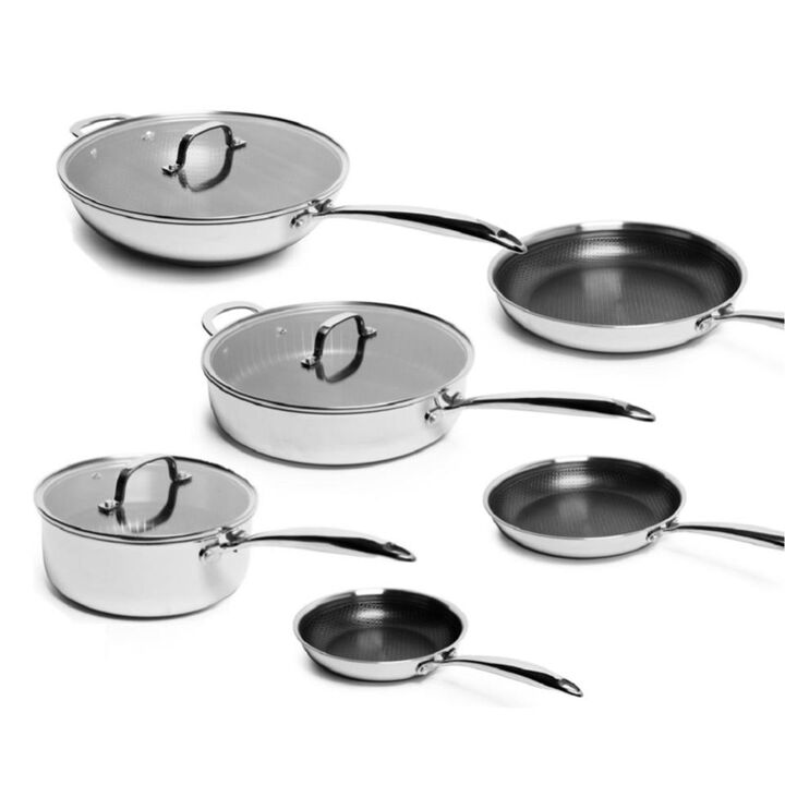 Tri-ply Stainless Steel Diamond Nonstick 9 Piece Cookware Set