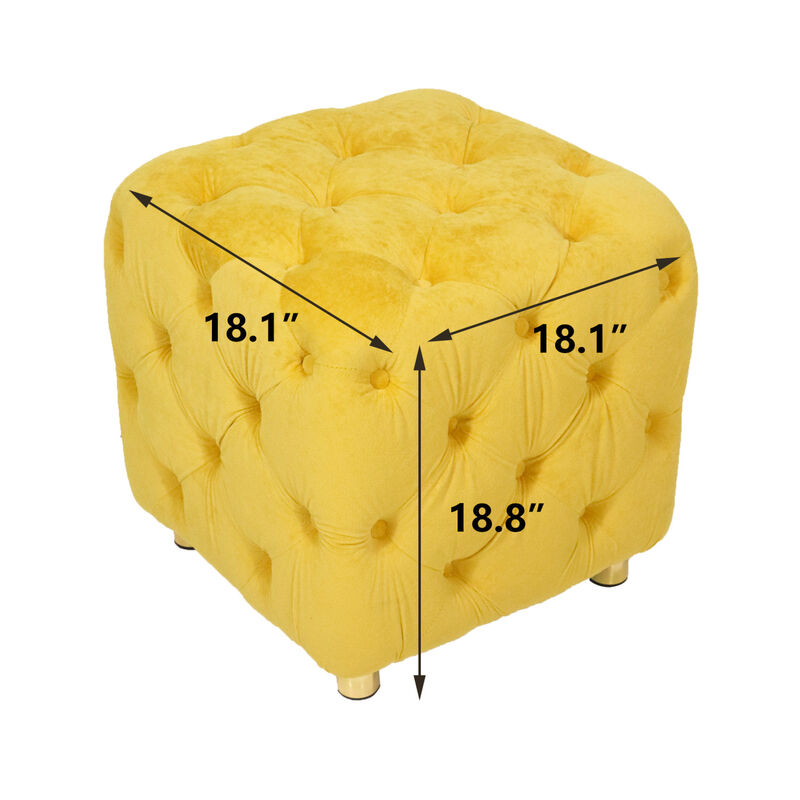 GOODSILO Versatile Modern Velvet Upholstered Ottoman Footstool with Multi-Functional Design for Stylish Home D&eacute;cor and Comfortable Seating image number 2