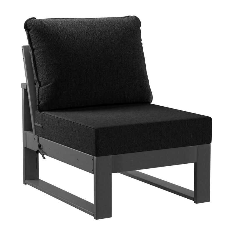 WestinTrends 4-Piece Outdoor HDPE All-Weather Modern Deep Seating Patio Sofa Sectional Set with Waterproof Cushions