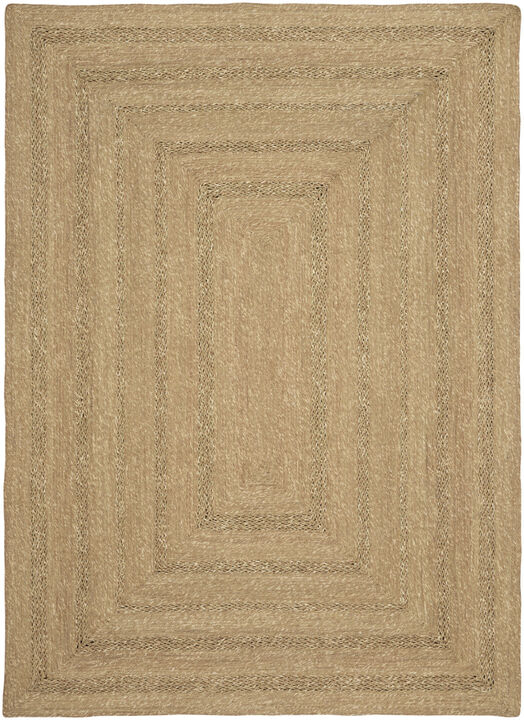 HomeRoots 5' X 7' Natural And Brown Handmade Indoor Outdoor Area Rug