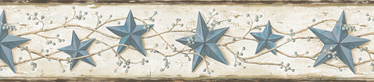 Blue Heritage Tin Star Wallpaper