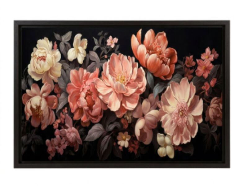 Flower Wall Decor Pink White Botanical Aesthetic Framed Living Room Bedroom image number 0
