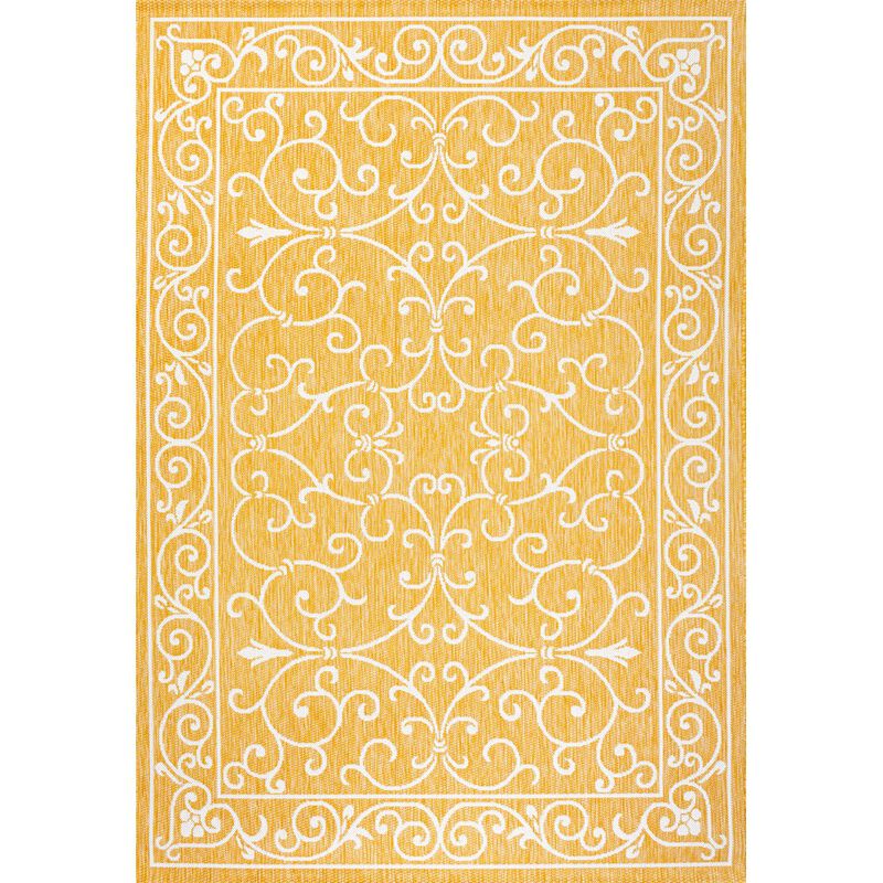 Charleston Vintage Filigree Textured Weave Indoor/Outdoor Area Rug