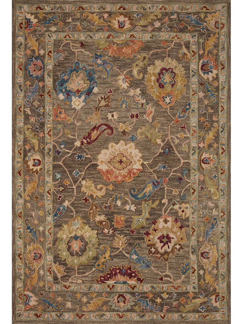 Padma PMA01 Charcoal/Multi 18" x 18" Sample Rug