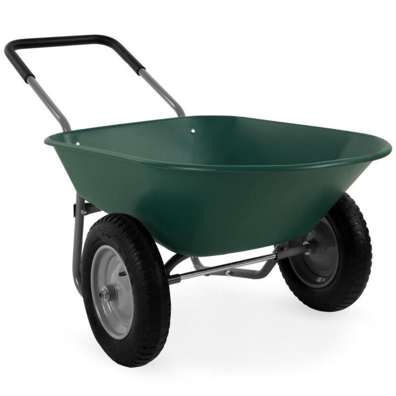 Hivvago Heavy Duty 2-Wheel Multipurpose Rust Proof Wheelbarrow - Green