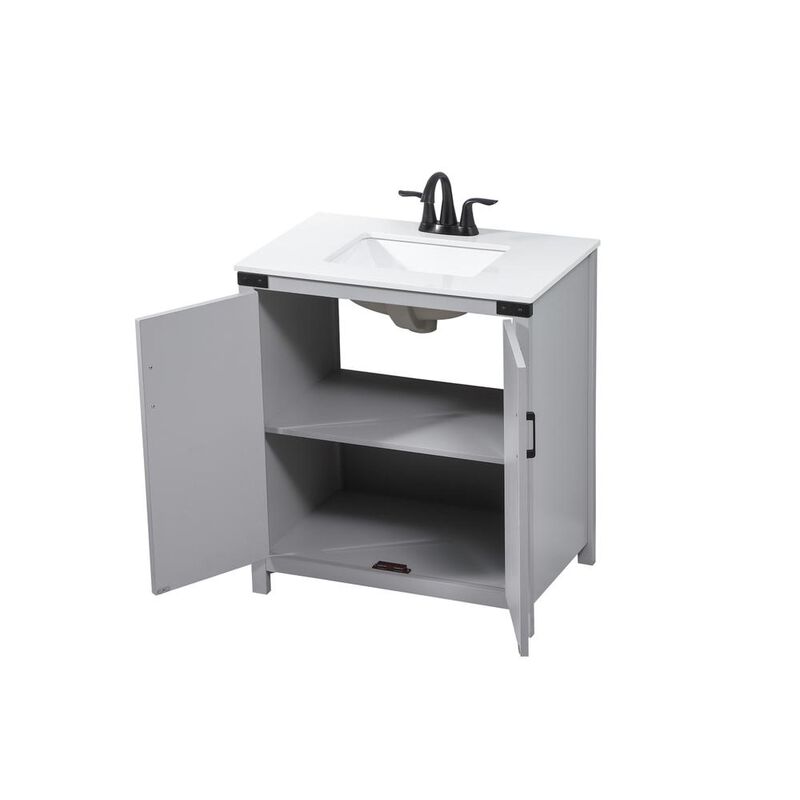 Elegant Kitchen and Bath 30 inch Single bathroom vanity in grey