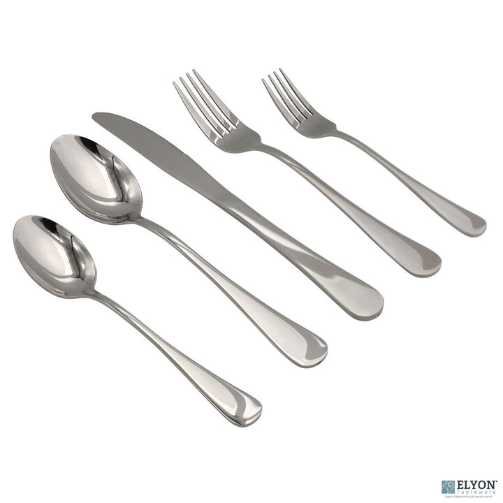 20-Piece Reflective Gold Flatware Set, Stainless Steel, Service For 4