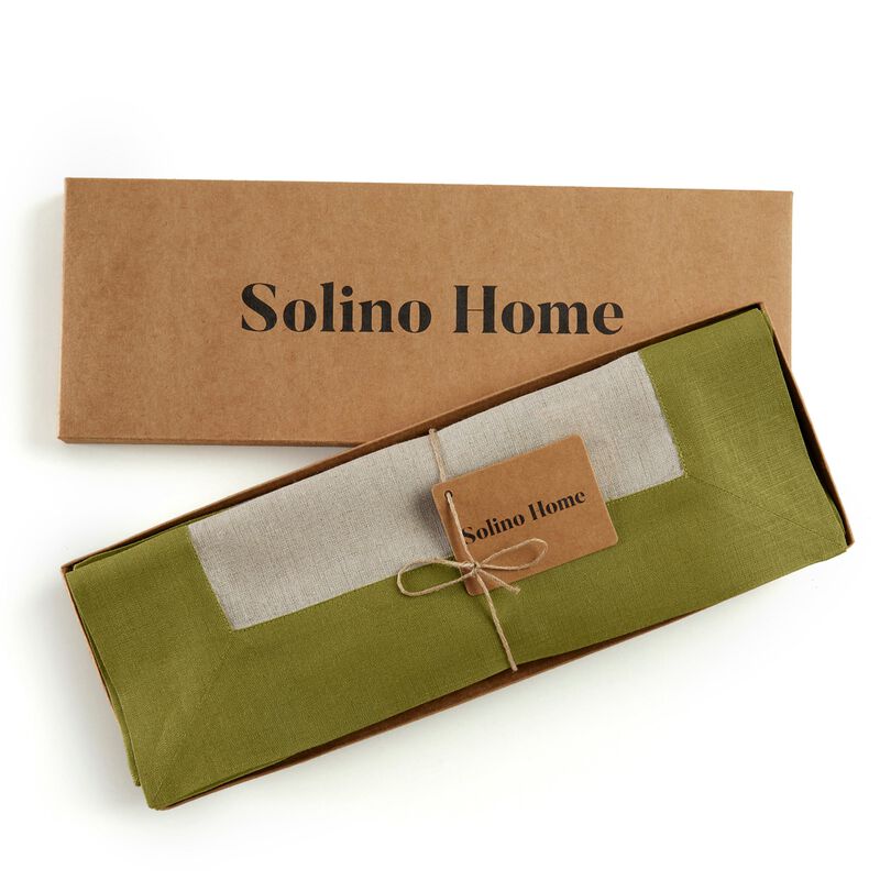 Solino Home Contempo 100% Linen Placemats &ndash; Set of 4, 14 x 19 in, Machine Washable, Holiday and Everyday Dining