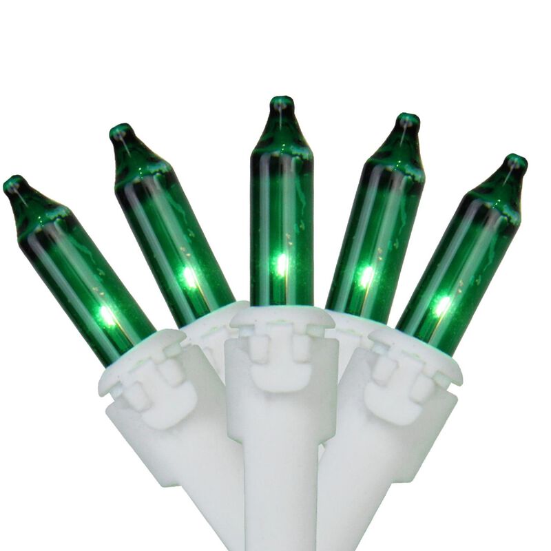 100-Count Green Mini Christmas Light Set  20.25ft White Wire image number 0