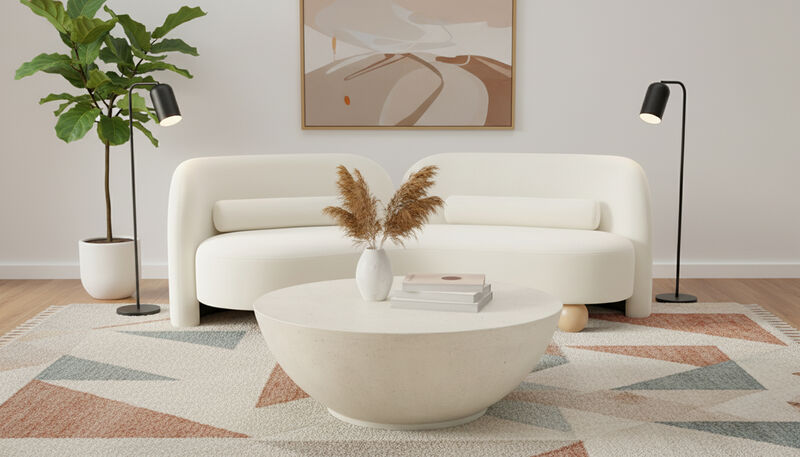 Meridian Furniture Daphne Cream Velvet Sofa image number 1