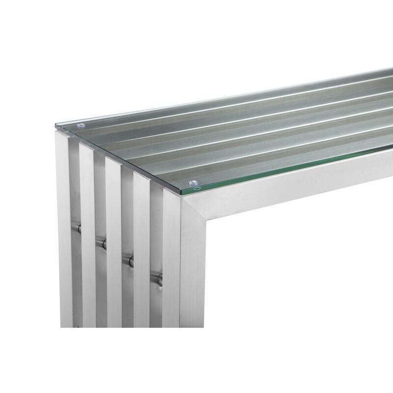 Pangea Home Vlad Console Brushed Metal