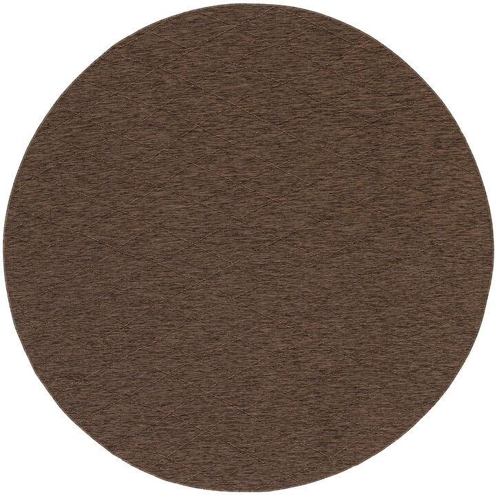 HomeRoots Round Geometric Indoor Outdoor Area Rug