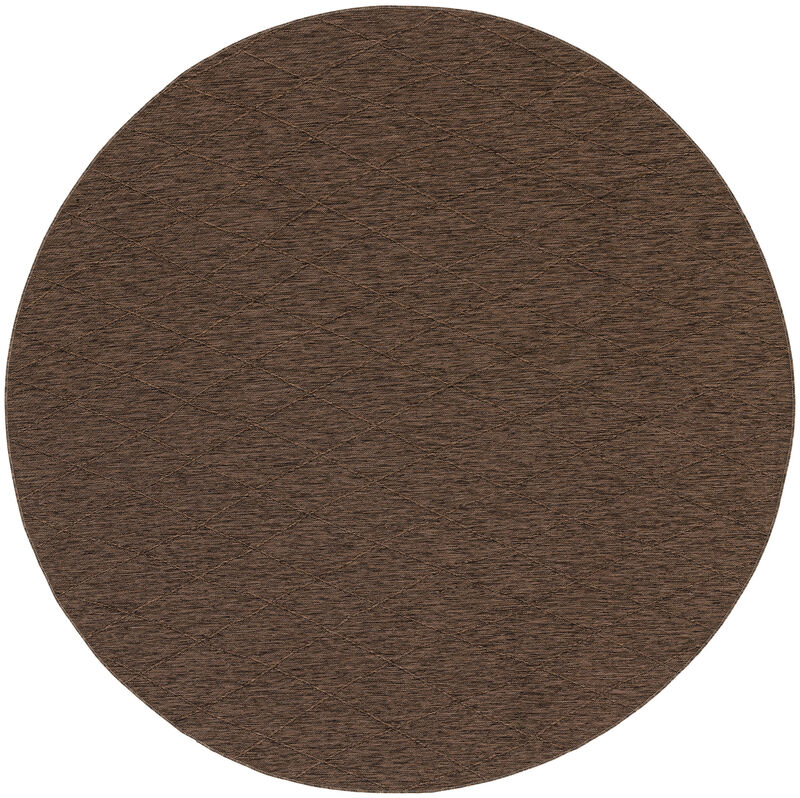 HomeRoots Round Geometric Indoor Outdoor Area Rug image number 0