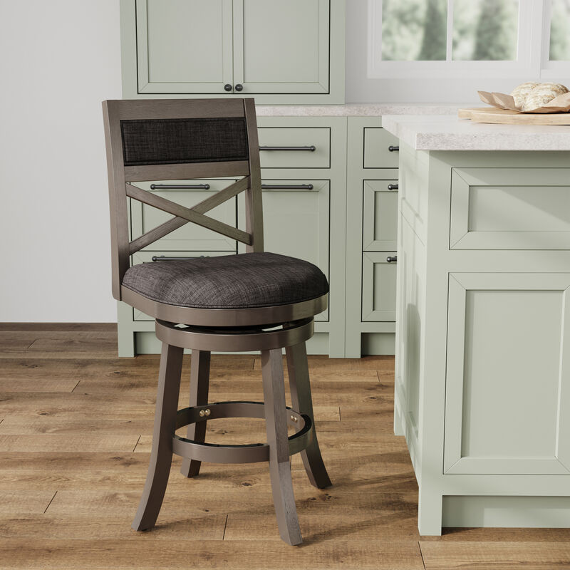 Streamdale 24'' Swivel Stool, Weathered Gray & Charcoal image number 8