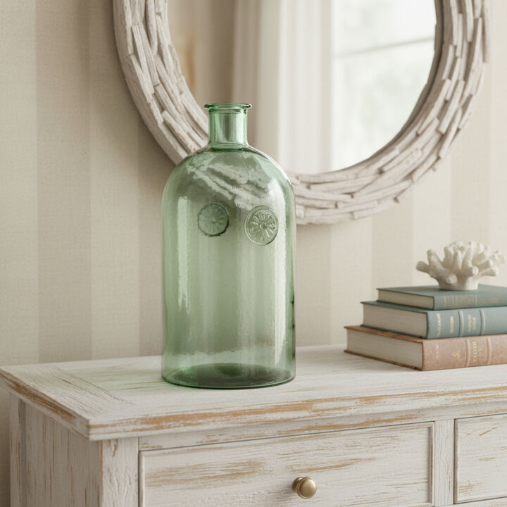 HomeRoots 12" Green Bud Glass Table Vase