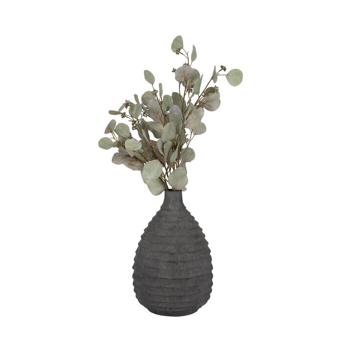 15" Faded Ribbed Bulbous Vase