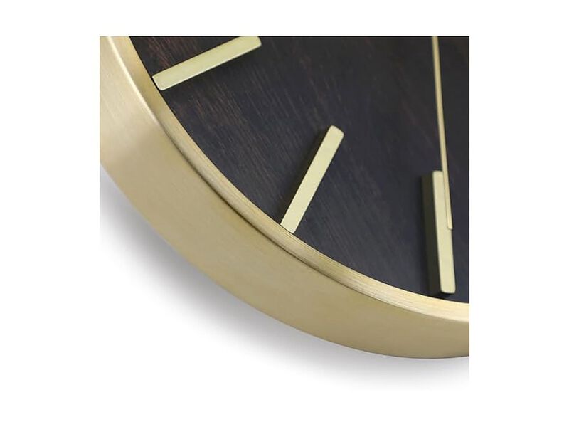 Crosley Gold Wood Metal Sleek Hands Wall Clock Modern Battery Operated image number 2