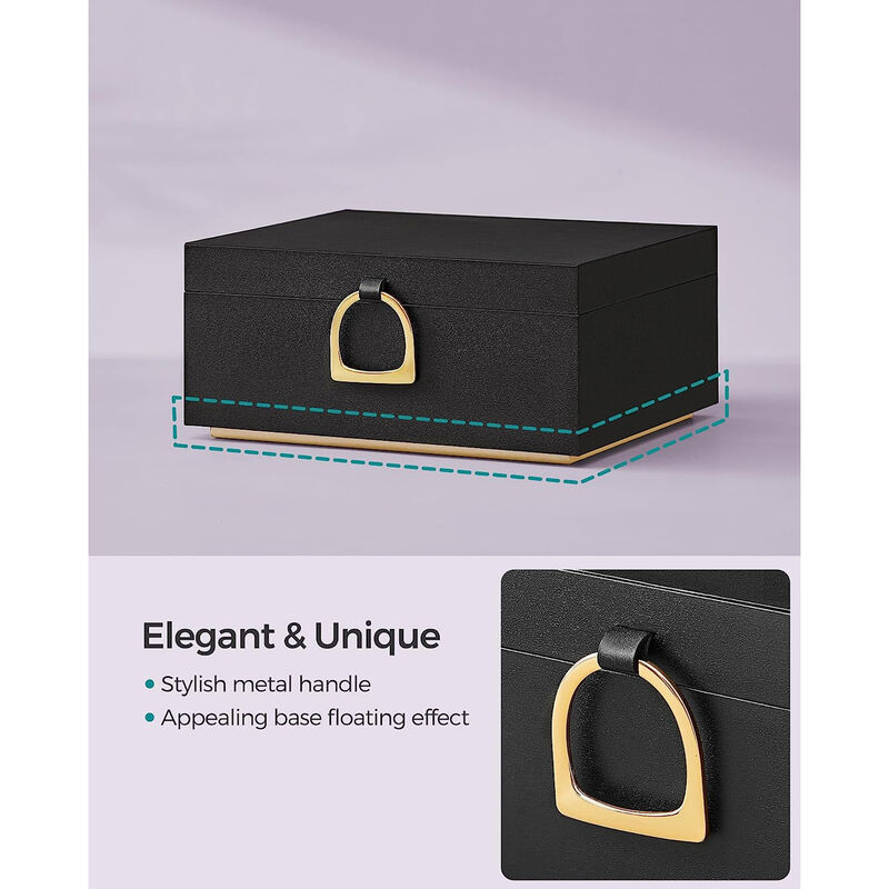 2-Layer Jewelry Box with Handle for Stylish and Portable Storage image number 2