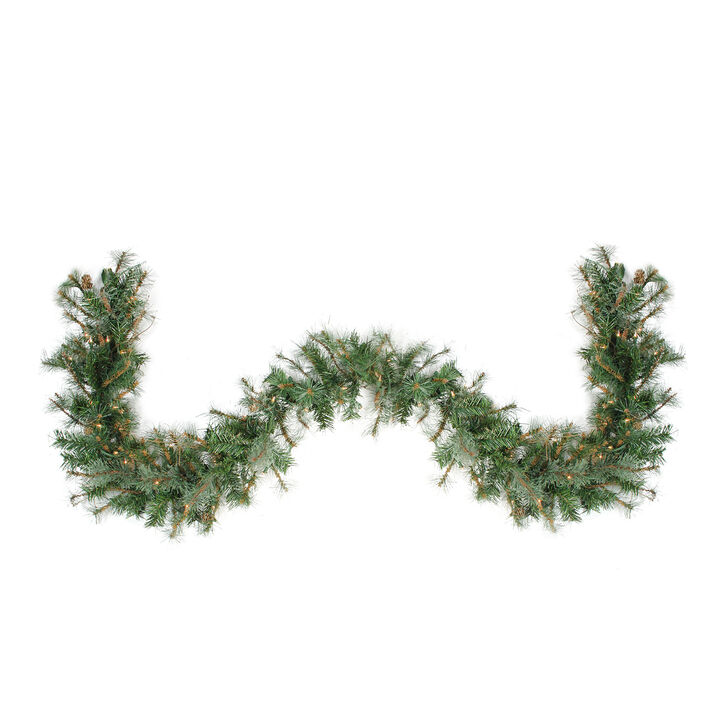 9' x 12" Pre-Lit Country Mixed Pine Artificial Christmas Garland - Clear Dura-Lit Lights