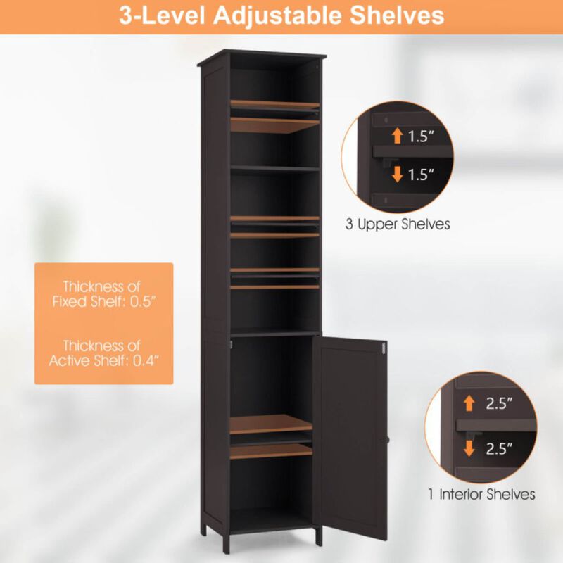 72 Inches Free Standing Tall Floor Bathroom Storage Cabinet