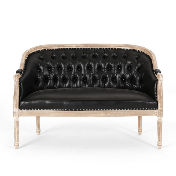 Damtib PU Loveseat Sofa