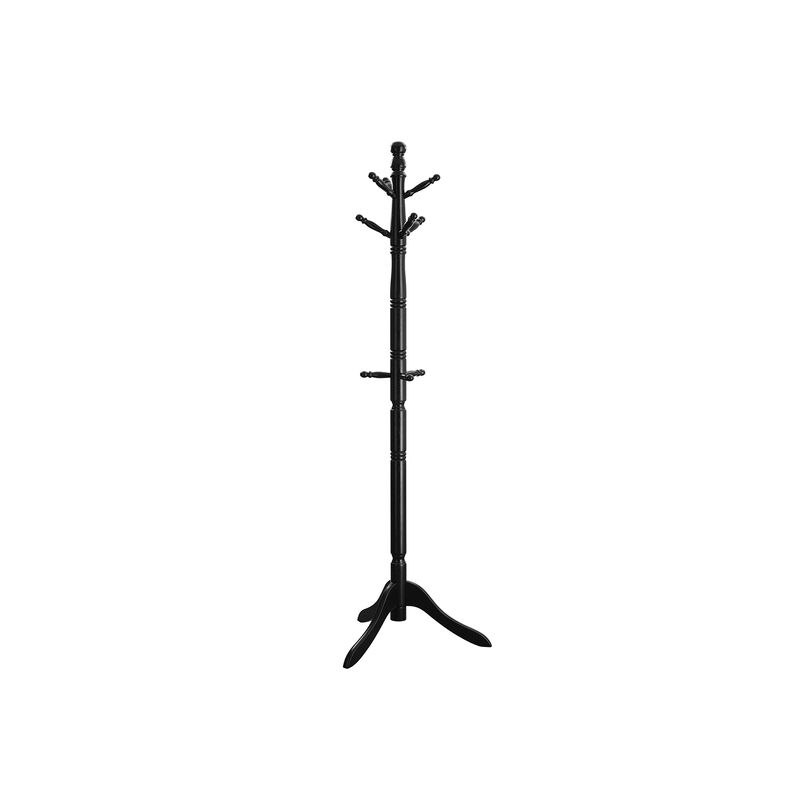 Solid Wood Coat Rack Stand with 10 Hooks - Freestanding Hall Tree