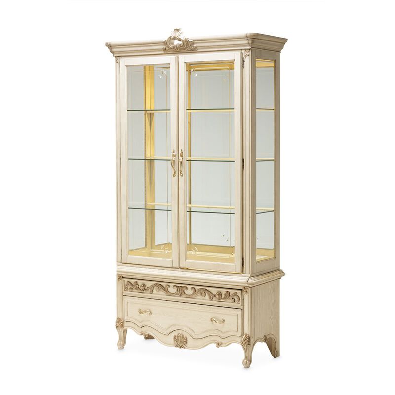 Michael Amini Platine de Royale Curio Display Cabinet - Champagne