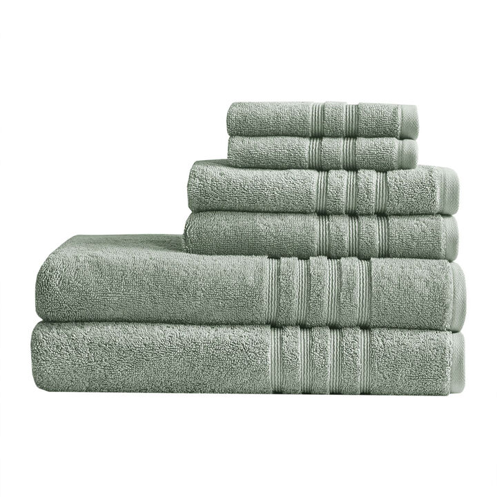 Gracie Mills Elowen 6-Piece Eco-Revive Antimicrobial Bath Towel Set