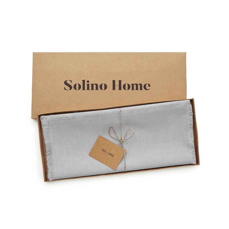 Christmas Linen Table Runner - Fringe, Solino Home