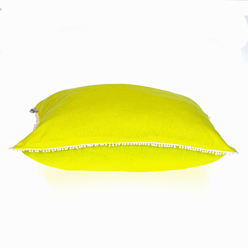 HomeRoots 20" Yellow Cotton Throw Pillow image number 2
