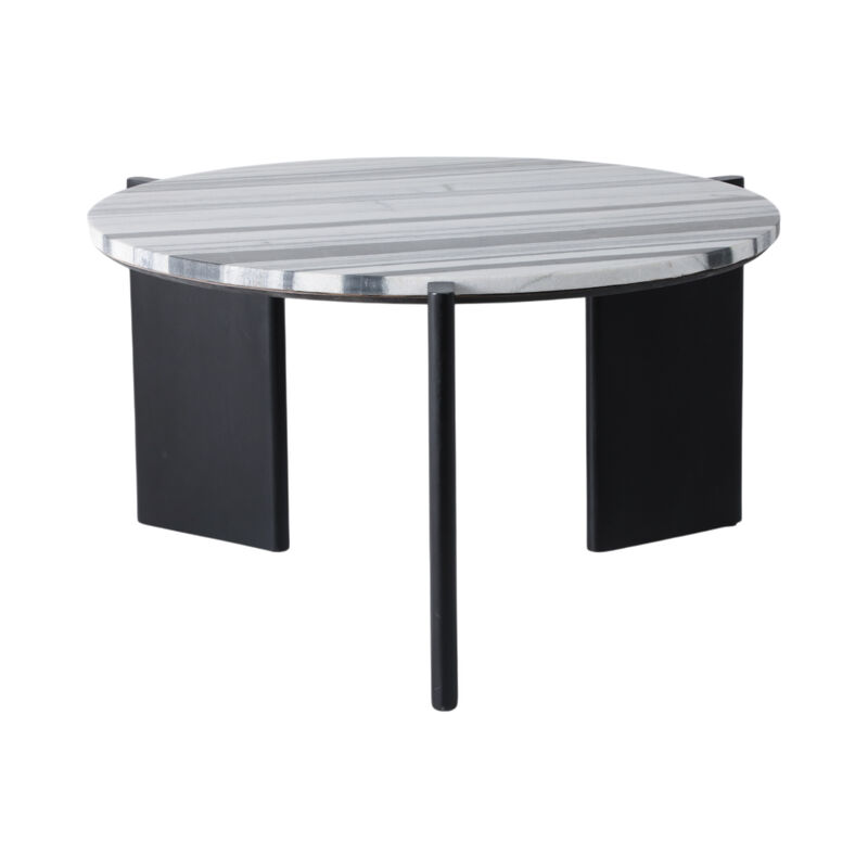 32x17 Panda Marble Coffee Table, Blk/wht image number 0