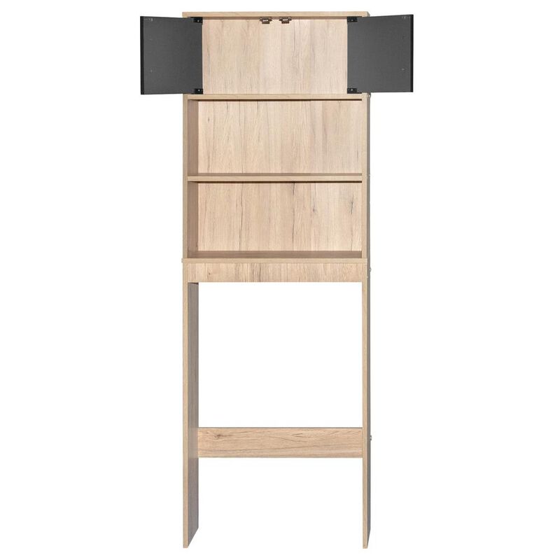 Better Home Products Ace Over-the-Toilet Storage Rack in Natural Oak & Dark Gray
