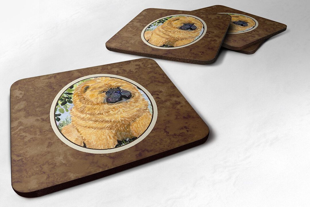 Caroline's Treasures SS8945FC Chow Chow Foam Coasters (Set of 4), 3.5 H x 3.5 W, Multicolor