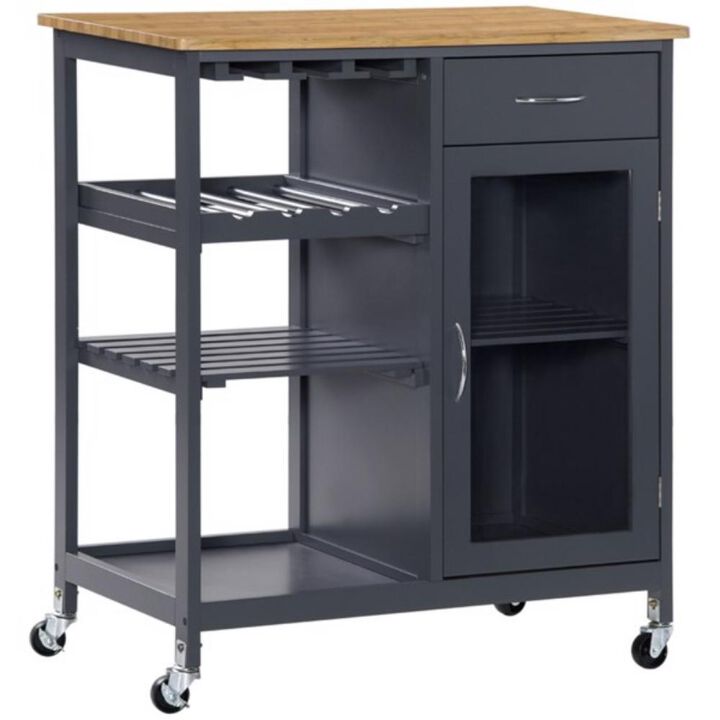Kitchen Cart Storage Cabinet Multi-Functional Coffee Bar & Island for Kitchen & Dining Room