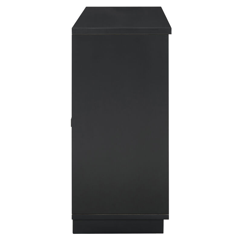 Merax 4-Door Storage Buffet Cabinet with Glass Doors
