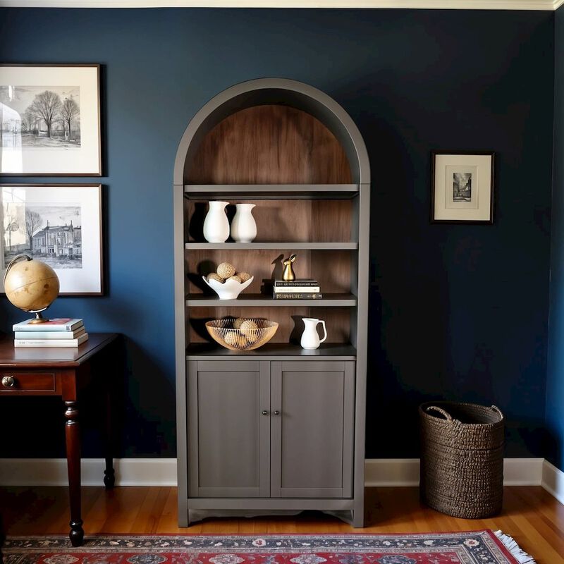 Starlight Canyon Home Brown Solid Wood Arched Cabinet with Doors, Hutch Cabinet with Storage image number 4
