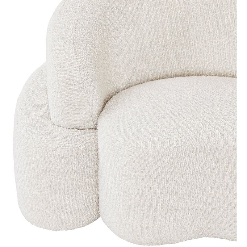 Meridian Furniture Principessa Cream Boucle Fabric Loveseat