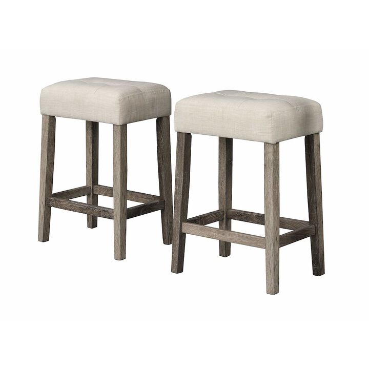 Best Master Furniture Yosef 24 Wood Counter Stool in Antique Oak (Set of 2)