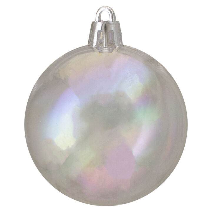 Clear Iridescent Shatterproof Shiny Finish Christmas Ball Ornament 2.5" (60mm)