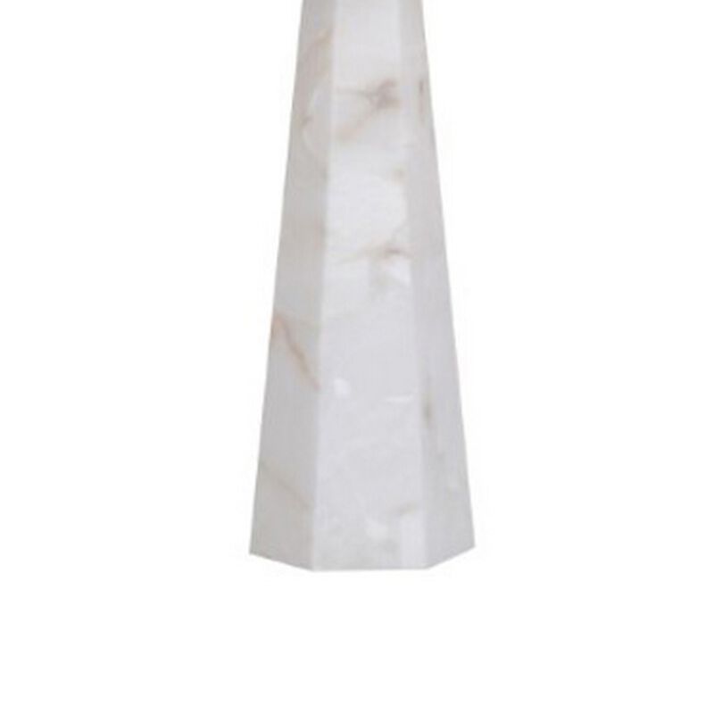 32 Inch Table Lamp, White Drum Shade, Double Pull Chain, Tapered Cone Base - Benzara