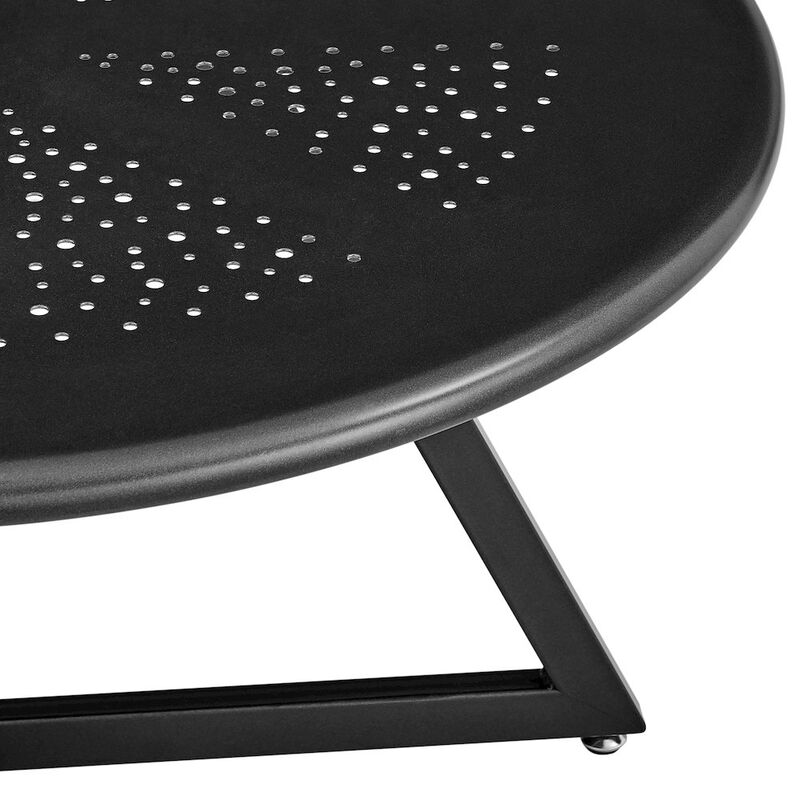 Markle Outdoor Metal Round Coffee Table